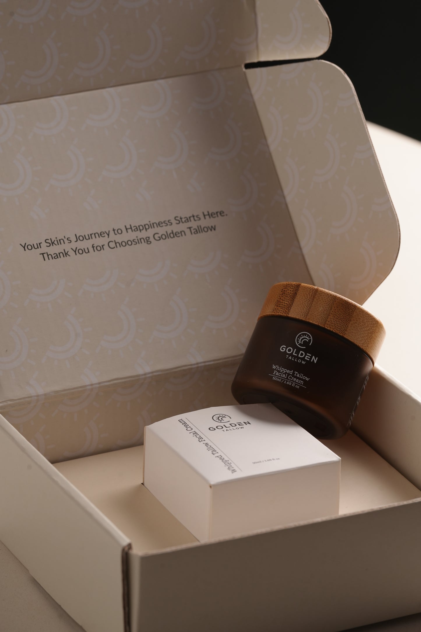 Opulent Facial Elixir (Whipped Wagyu Tallow Facial Cream) Box Packaging